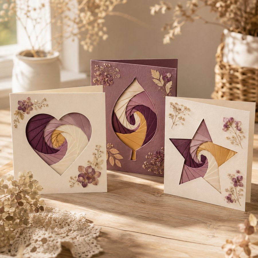 Iris folding greeting cards