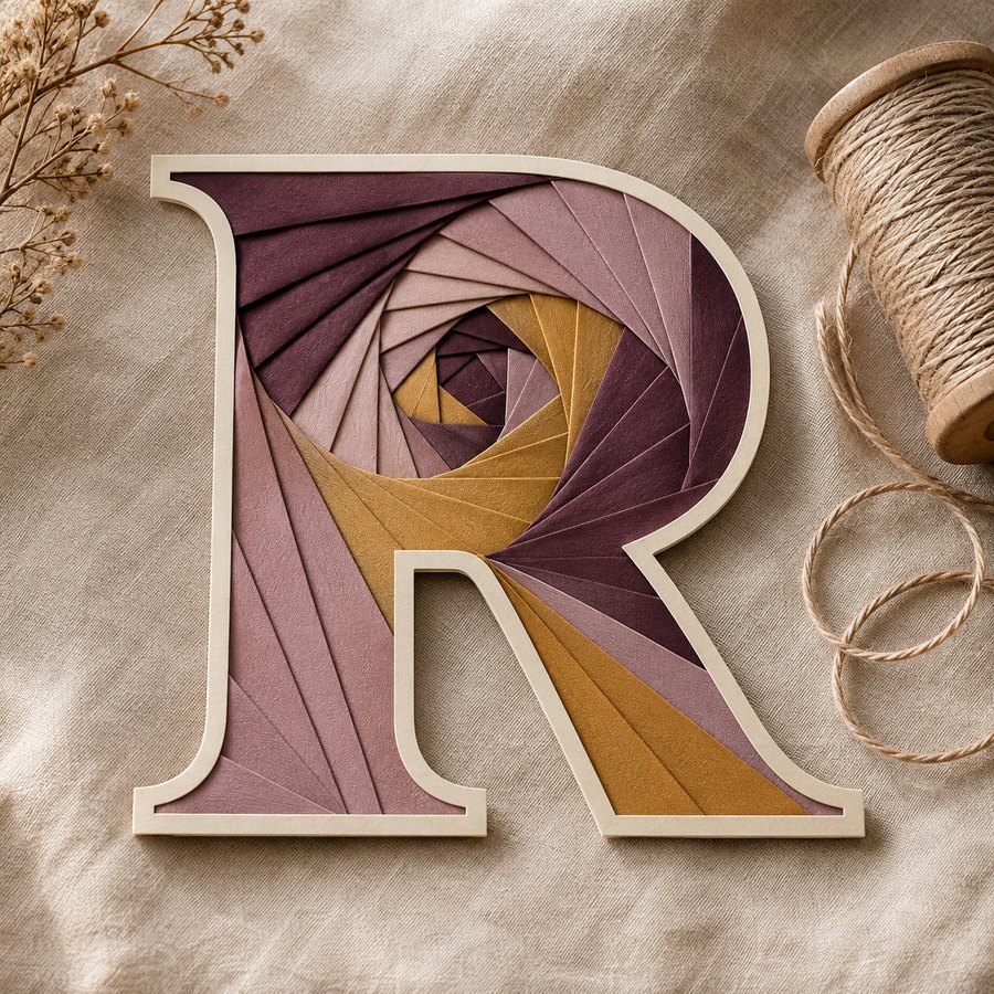 Monogram iris folding piece