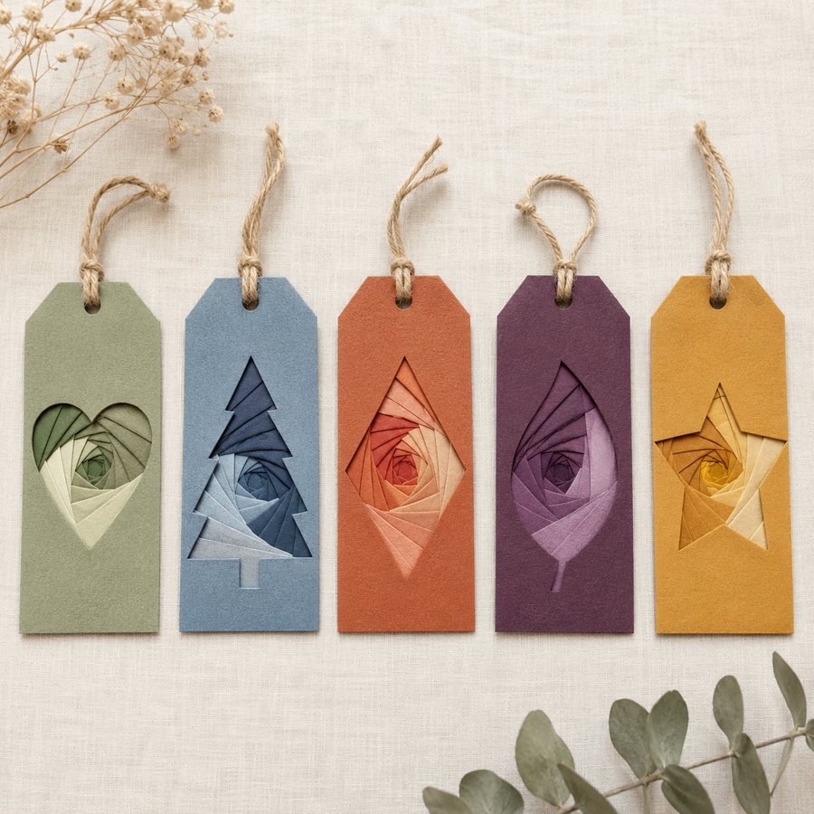 Iris folding gift tags and bookmarks